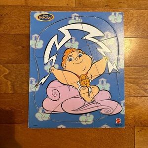 Vintage Disney Hercules wooden tray puzzle Mattel